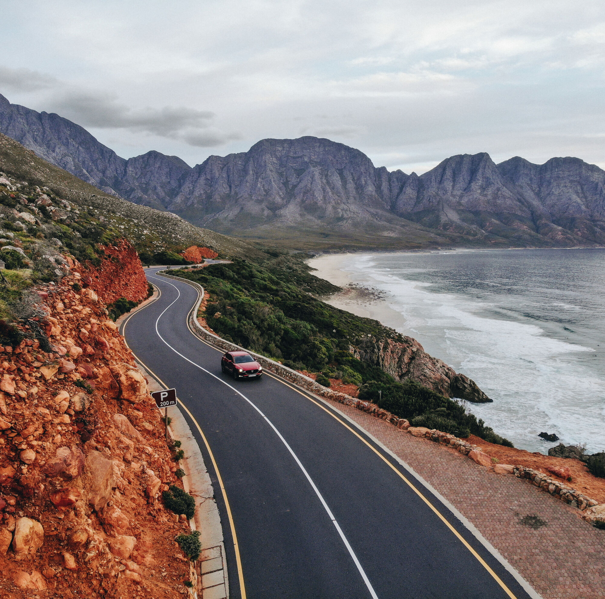 Scenic Mountain Pass Clarence Drive connecting Bettys Bay and Gordons Bay