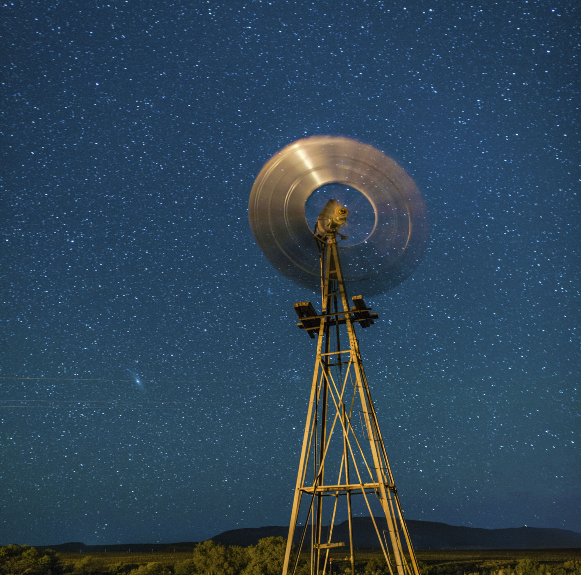 Karoo windmill and stars